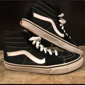 Black high top vans women’s size 7 men’s 5.5